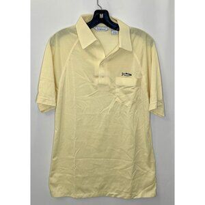 VTG Palmland Polo Men’s Medium Bright Yellow With Embroidered Fish